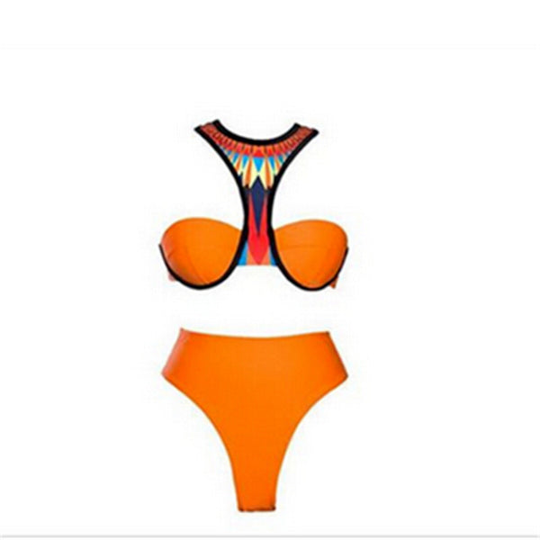 African Type Print Two-Piece Swimwear