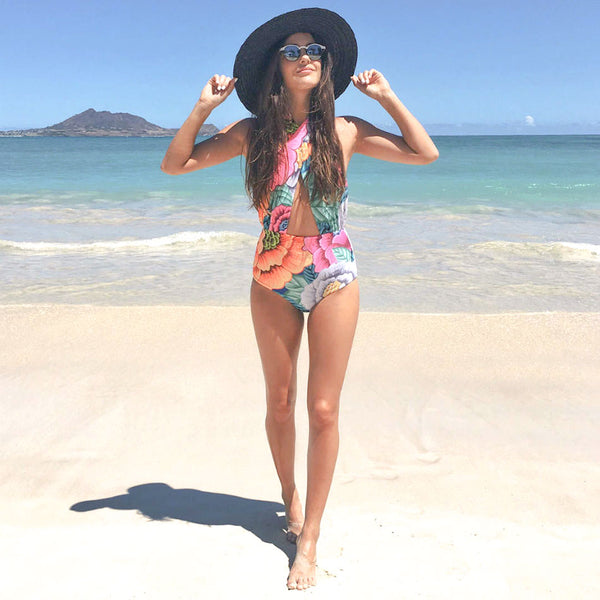 Floral Swimming One-Piece Suit