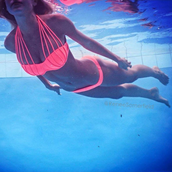 Solid Weaving Two-Piece Swimwear