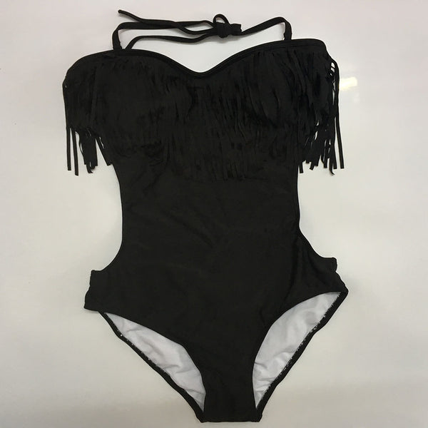 Patchwork Retro Halter One-Piece Suit