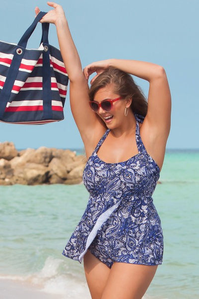 Retro Vintage Bathing One-Piece Suit