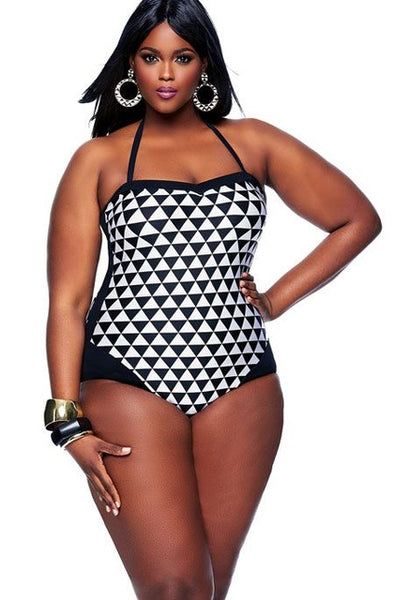 Retro Vintage Bathing One-Piece Suit