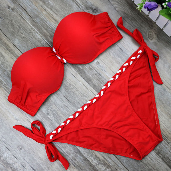 Striped Body Suit Two-Piece Swimsuit