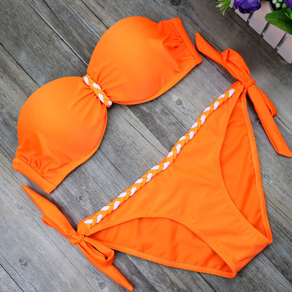 Striped Body Suit Two-Piece Swimsuit