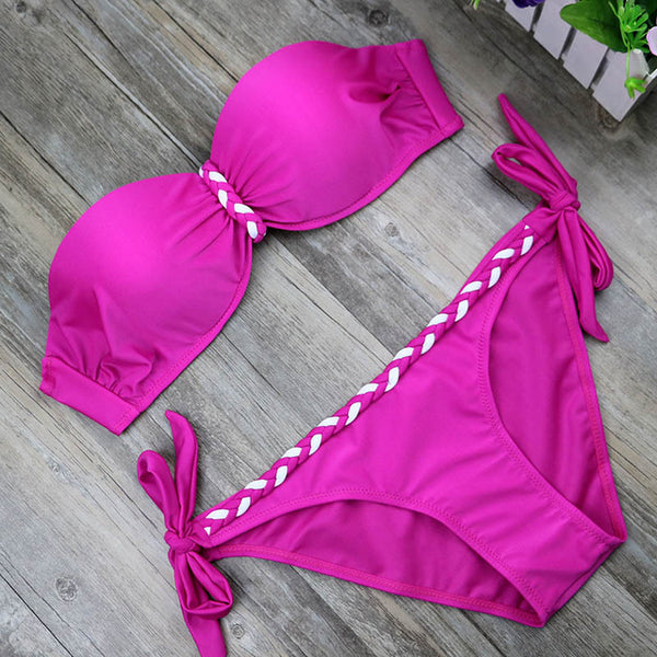 Striped Body Suit Two-Piece Swimsuit