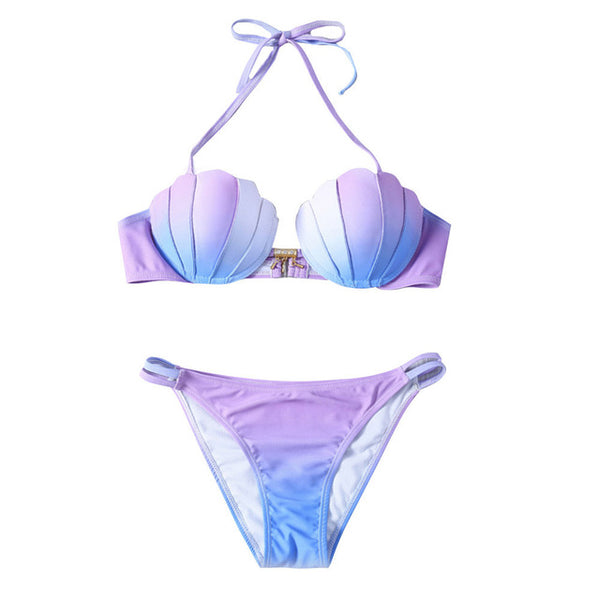 Mermaid Shell Push Up Two-Piece Swimwear